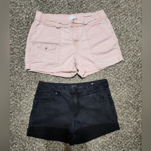 Time and Tru Pink and Black Cargo Shorts